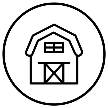 Barn Vektör Simgesi Tasarım Çizimi