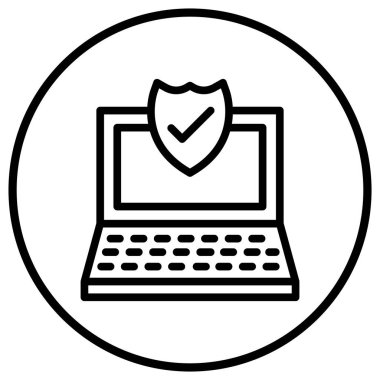 Laptop Vektör Simgesi Tasarım Çizimi