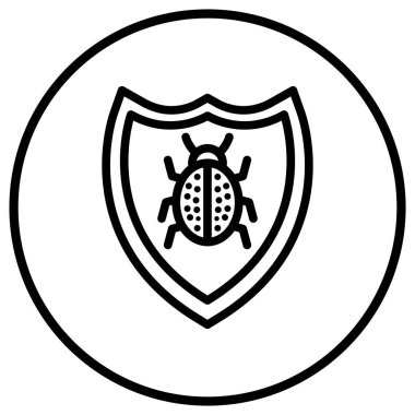 Virüs Vektörü Simgesi Tasarım İllüstrasyonu