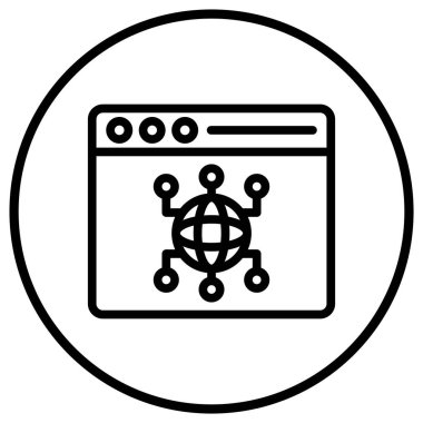 Tarayıcı Vektörü Simgesi Tasarım İllüstrasyonu