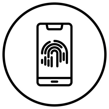 Parmak izi Vektör Simgesi Tasarım İllüstrasyonu