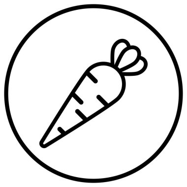 Havuç Vektörü Simgesi Tasarım İllüstrasyonu