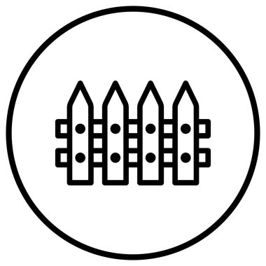 Çit Vektörü Simgesi Tasarım İllüstrasyonu