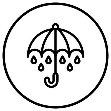 Şemsiye Vektör Simgesi Tasarım İllüstrasyonu