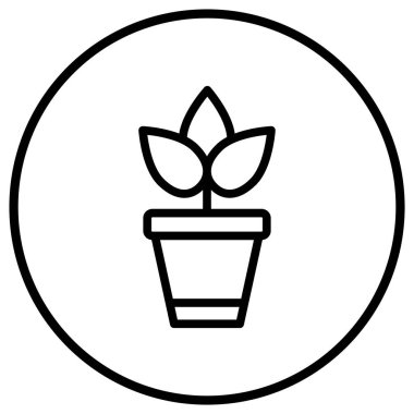 Bitki Vektörü Simgesi Tasarım İllüstrasyonu