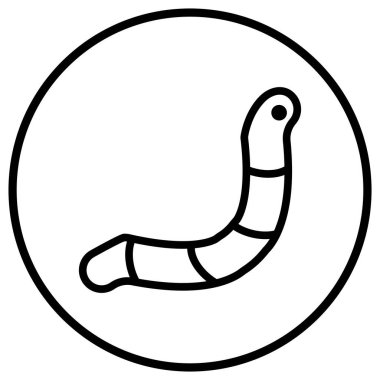 Solucan Vektörü Simgesi Tasarım İllüstrasyonu