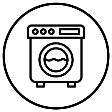 çamaşır makinesi vektör tasarım illüstrasyonu