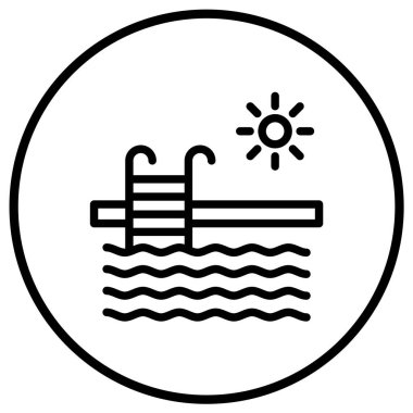 Yüzme havuzu Vektör Simgesi Tasarım İllüstrasyonu