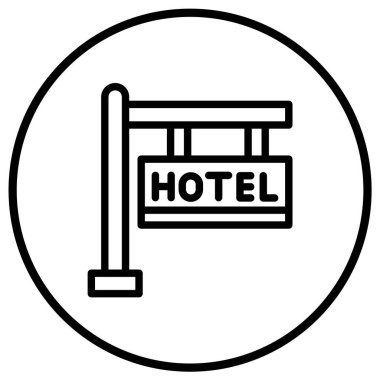 Otel İmza Vektör Simgesi Tasarımı Çizimi