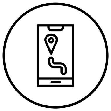 Gps Vektör Simgesi Tasarım İllüstrasyonu