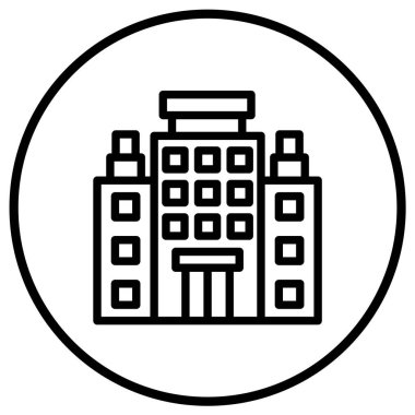 Otel Vektörü Simgesi Tasarım İllüstrasyonu