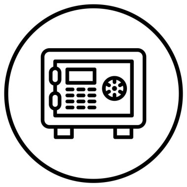 Güvenlik Kutusu Vektör Simgesi Tasarım İllüstrasyonu