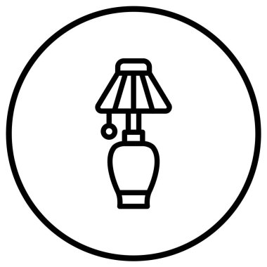 Masa lambası Vektör Simgesi Tasarım İllüstrasyonu