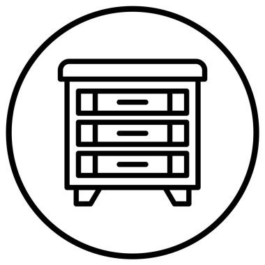 Çekmeceler Vektör Simgesi Tasarım Çizimi