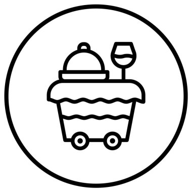 Gıda Tramvayı Vektör Simgesi Tasarım Çizimi