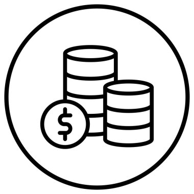 Madeni Para Vektörü Simgesi Tasarım İllüstrasyonu