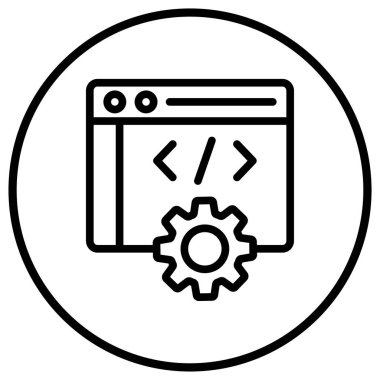 Web Geliştirme Vektörü Simgesi Tasarım İllüstrasyonu