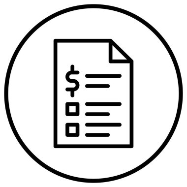 Fatura Vektörü Simgesi Tasarım İllüstrasyonu