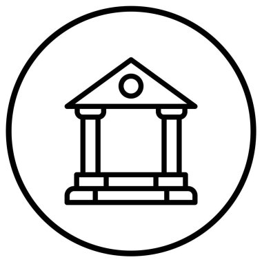 Banka Vektörü Simgesi Tasarım İllüstrasyonu