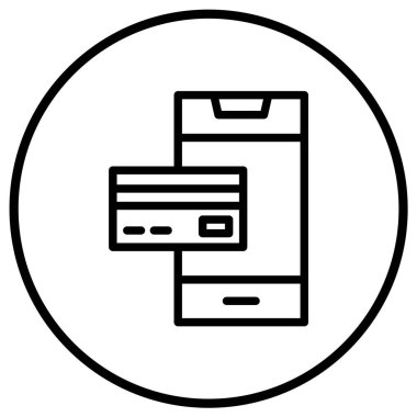 Mobil Bankacılık Vektör Simgesi Tasarım İllüstrasyonu