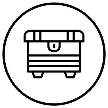 Hazine Kutusu Vektör Simgesi Tasarım İllüstrasyonu