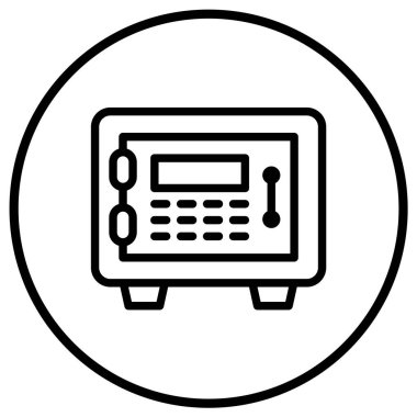 Güvenli Kutu Vektör Simgesi Tasarım İllüstrasyonu