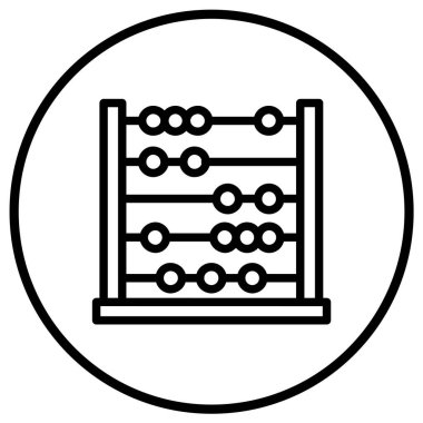 Abaküs Vektör Simgesi Tasarım Çizimi