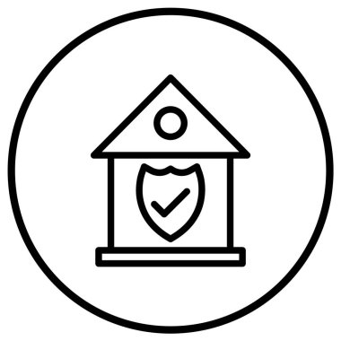 Ev Sigortası Vektör Simgesi Tasarım İllüstrasyonu