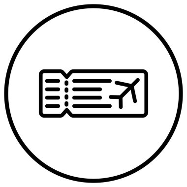 Uçak bileti Vektör Simgesi Tasarım İllüstrasyonu