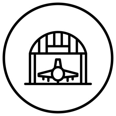 Hangar Vektör Simgesi Tasarım İllüstrasyonu