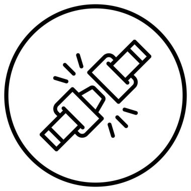 Emniyet kemeri Vektör Simgesi Tasarım İllüstrasyonu