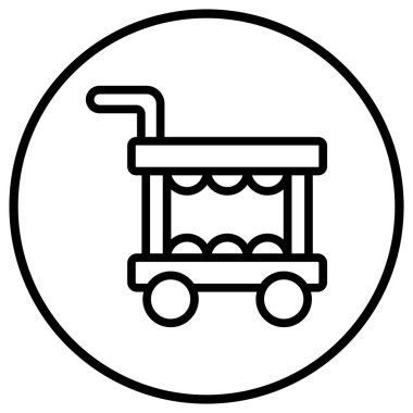 Gıda Tramvayı Vektör Simgesi Tasarım Çizimi