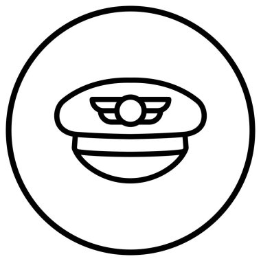 Pilot şapka Vektör Simgesi Tasarım İllüstrasyonu