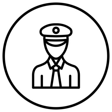 Pilot Vektör Simgesi Tasarım İllüstrasyonu