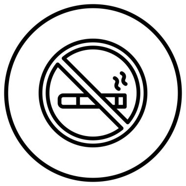 Sigara İçen Vektör Simgesi Tasarımı Çizimi Yok