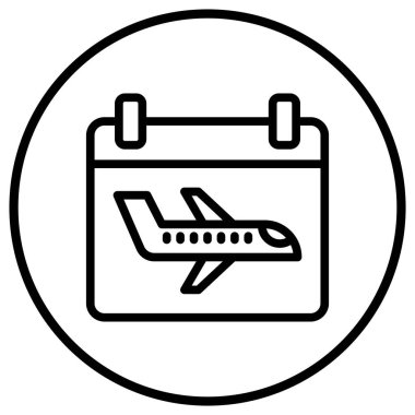 Uçuş takvimi Vektör Simgesi Tasarım İllüstrasyonu