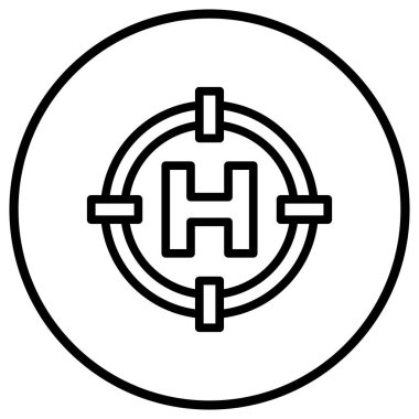 Helipad Vektör Simgesi Tasarım İllüstrasyonu