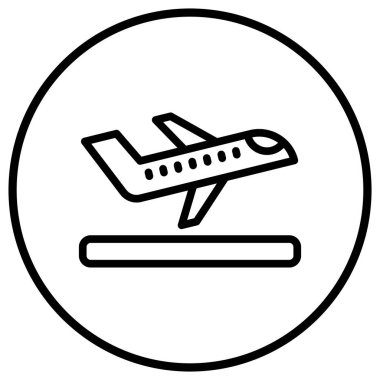 Kalkış Vektörü Simgesi Tasarım İllüstrasyonu