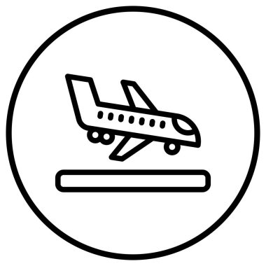 İniş Vektörü Simgesi Tasarım İllüstrasyonu