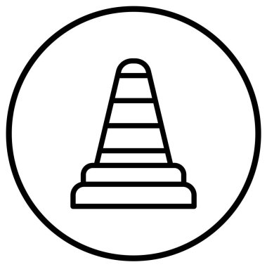 Trafik Konisi Vektör Simgesi Tasarım İllüstrasyonu