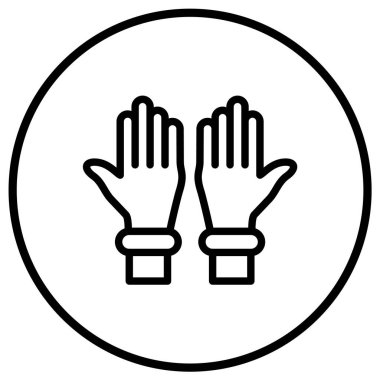 Plastik Eldiven Vektör Simgesi Tasarım Çizimi