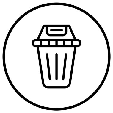 Çöp Kutusu Vektör Simgesi Tasarım İllüstrasyonu