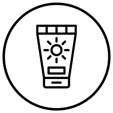 Güneş kremi Vektörü Simgesi Tasarımı Çizimi