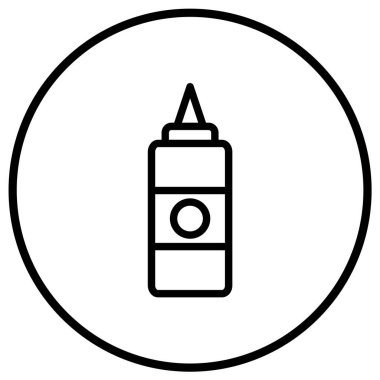 Sos şişesi Vektör Simgesi Tasarım İllüstrasyonu