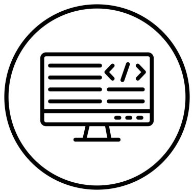 Programlama Vektörü Simgesi Tasarım İllüstrasyonu