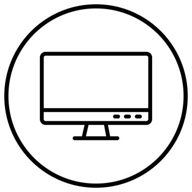 Monitör Vektör Simgesi Tasarım İllüstrasyonu