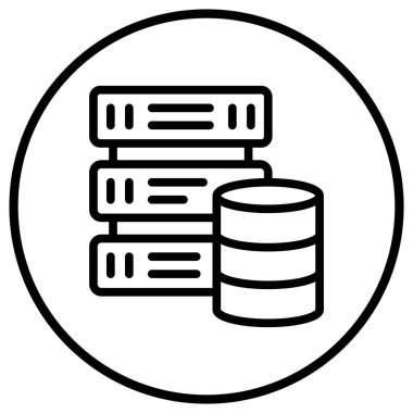 Veritabanı Vektör Simgesi Tasarım İllüstrasyonu