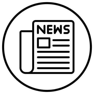 Gazete Vektörü Simgesi Tasarım İllüstrasyonu