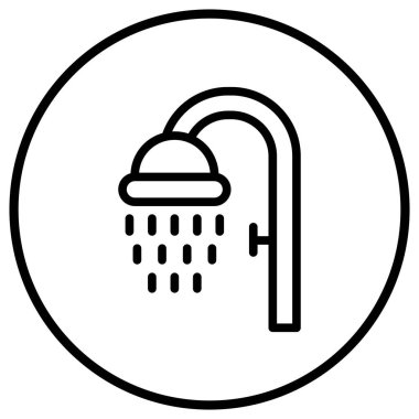 Duş Vektörü Simgesi Tasarım İllüstrasyonu