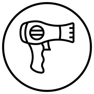 Saç kurutma makinesi Vektör Simgesi Tasarım İllüstrasyonu